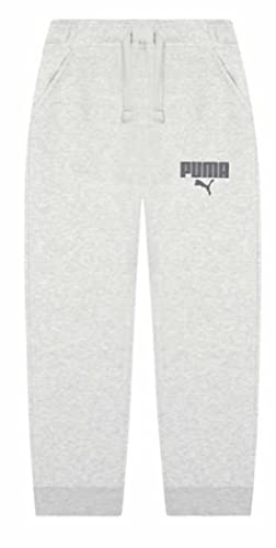 PUMA Boys Core Logo Jogger Sweatpants, Heather Gray/Black, Small