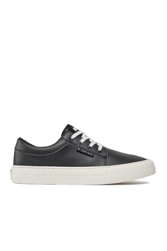 Tommy Jeans Herren Vulcanized Sneaker Skater Derby Schuhe, Schwarz (Black), 45 – Ansicht 2