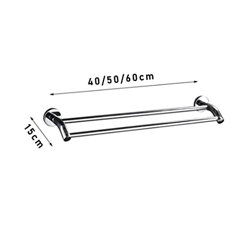 Porte-serviettes double mural anti-rouille pour linge humide 60 cm - 5