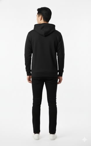 Image of Amazon Brand - INKAST Men Solid Sweatshirt with Hood | Stylish Hoodie | Casual Wear | Winter Stylish Pullover with Drawstrings | Kangaroo Pockets