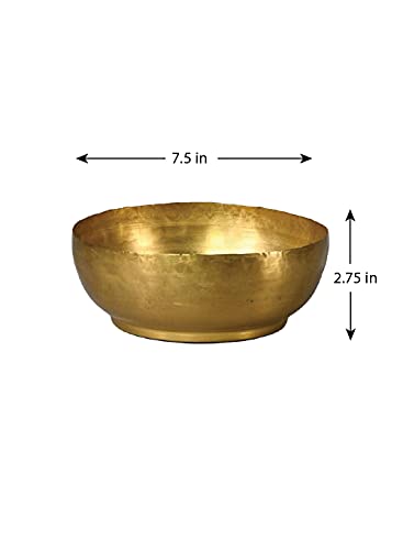 image for Serene Spaces Living Lightweight Antique Brass Decorative Bowl - Elega