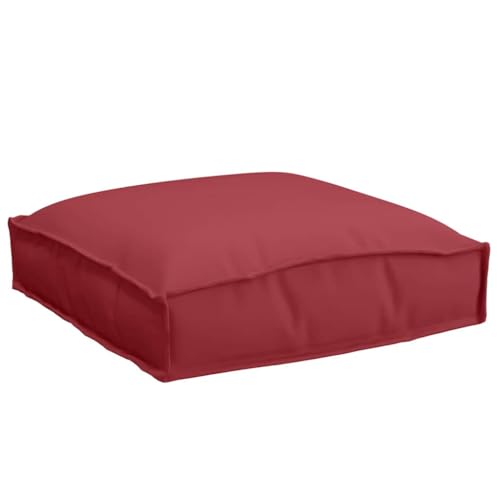 Coussins d'assise bordeaux lot de 2 carrés 40x40x8 cm en tissu Oxford pour chaise