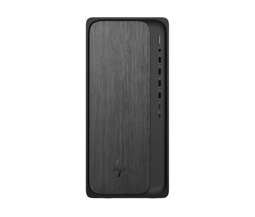 Image of HP OmniDesk Desktop, Tower Computer with NVIDIA GeForce RTX 3050 Dedicated Graphics, AMD Ryzen 7 8700G, 16GB DDR5 RAM 512GB SSD, Windows 11 Pro, Wireless Keyboard & Mouse, Docking Station, Gray Wood