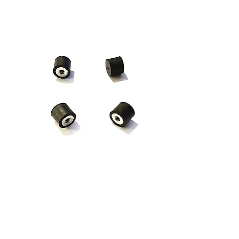 4 Rubber Vibration Isolator Mount (3/4" Diameter x 5/8'' Thick) 1/4-20 Female Threaded Solid Rubber Bottom Cover