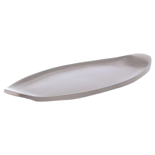 Oval Candle Holder Plate with Raised Edges in matt Silver-Plated Brass