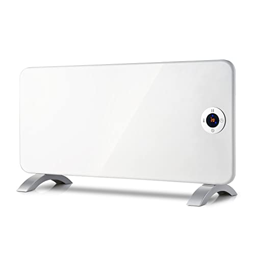 electriQ 2000W Smart Panel Heater | Wall Mountable or Freestanding Design | Eco 1000W and Rapid 2000W Power Settings | Smart App Control and Weekly Timer | Bathroom Safe IP24 with Thermostat