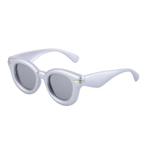 Lunettes de soleil rondes punk pour hommes et femmes au design rétro métal noir