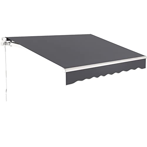 Store banne manuel rétractable gris 2x1.5m en aluminium pour terrasse - 5