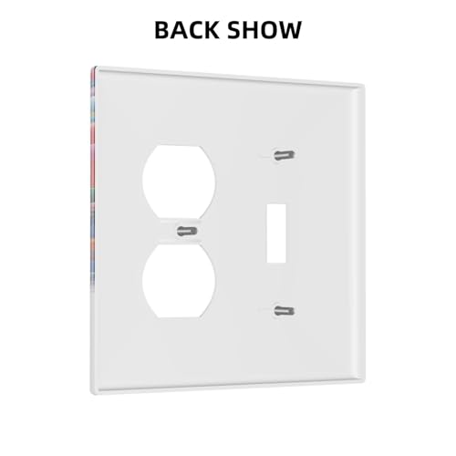 Decorative Outlet Covers Girl Holding Colorful Balloons 2 Gang Wall Plate Cover Single Toggle Duplex Combo Two Switch Light Switch Cover Plate Jumbo Dual GFCI Faceplate for Home Decor