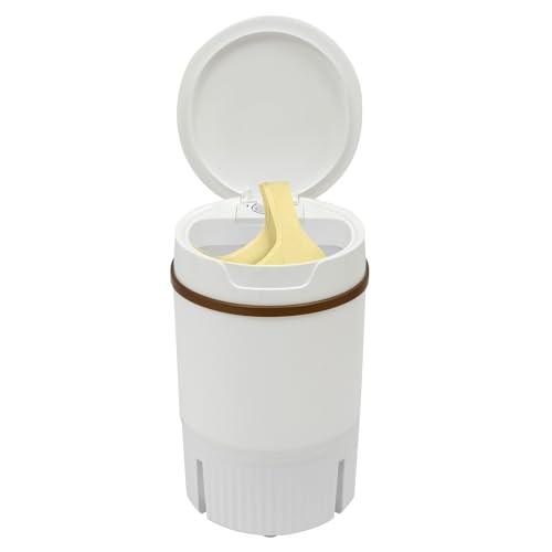 MEHOOSPVN Minilavadora móvil, camping, lavadora portátil de hasta 3 kg, lavadora de viaje, caravana, autocaravana, bajo consumo de agua y consumo de energía, con escurridor, color blanco