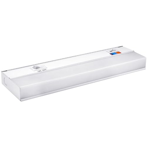Image of Maxxima 12 in. Hardwired LED Under Cabinet Light - 300 Lumens, 5 CCT, Color Temperature Slide Control, 2700K /3000K /3500K /4000K /5000K, Kitchen and Indoor Lighting Fixture, White, On /Off Switch