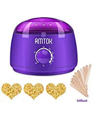 Wax Warmer,AMTOK Hair Removal Waxing Kit Electric Pot Heater for Rapid Waxing of All Body, Face, Bikini Area, Legs for Women and Men with 3 Hard Wax Beans and 10 Wax Applicator Sticks