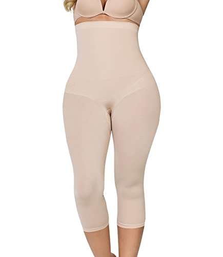 CURVEEZ High-Waisted Shapewear for Women, Tummy Control Compression Leggings with Thong, Butt Lifting Body Shaper, Seamless
