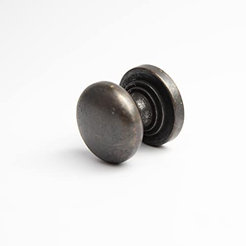 HARMAC HOUSE Vintage Cabinet Knobs 2 Pack Heavy Duty Antique Bronze Round Pull Handles, 32mm Diameter,Solid Kitchen Cupboard - Image 3