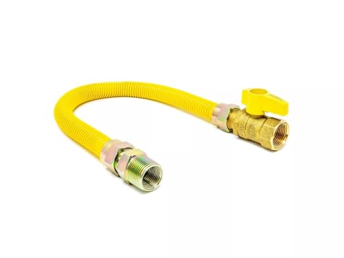 1 Pc 1'' OD 36'' long Gas Connector with 3/4'' MIP Adapter x 3/4'' FIP Straight Valve
