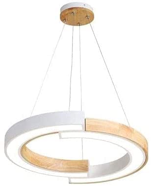 Lustre créatif LED en bois pour illuminer chaleureusement votre salon contemporain