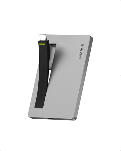 Image of sharge Disk Plus SSD Enclosure M.2 2280 NVMe Data Transfer 10Gbps USB C 3.2 Gen2 Storage 4TB, World's Thinnest 0.24 inch Aluminum Enclosure with 100W Cable for MacBook(SSD not Included)