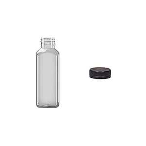 Nipter Waterflessen 400ml, Vierkante Flessen, Transparante Smoothie Fles, Drinkfles PET Fles met Schroefdop, 50 Stuks