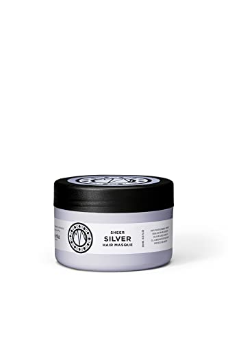Maria Nila Sheer Silver, Silver/Purple Hair Mask, Neutralizes Brassy Yellow/Golden