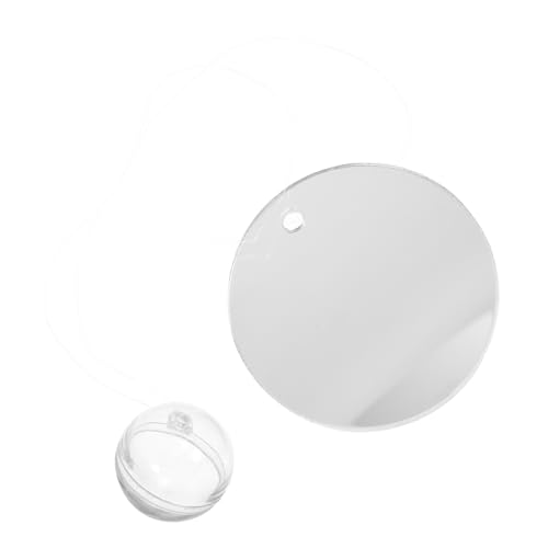 POPETPOP Betta Exercise Mirror 1 Set Double Sided Circle Betta Mirror with Floating Ball for Aquarium Fish Tank 7CM