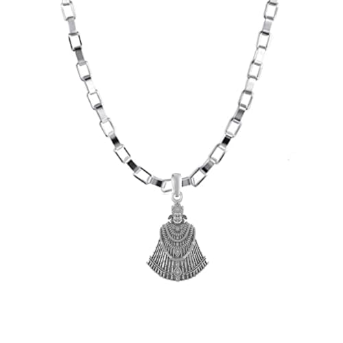 Pendentif argent Baba Khatu Shyam : fini les bijoux qui ternissent avec cette chaîne en argent pur