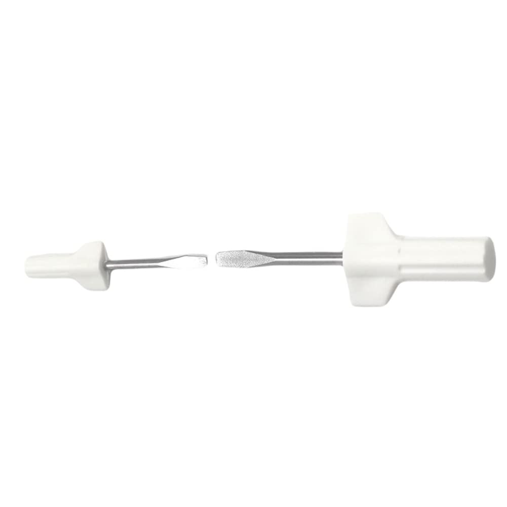 Juego de 2 mini destornilladores para máquinas de coser, placas de agujas, reparación del hogar, color blanco 3