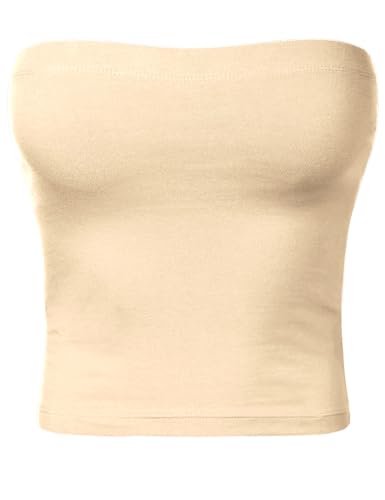 Image of Women's Shapewear Tube Tops Strapless Ruched Built-in Shelf Bra Casual