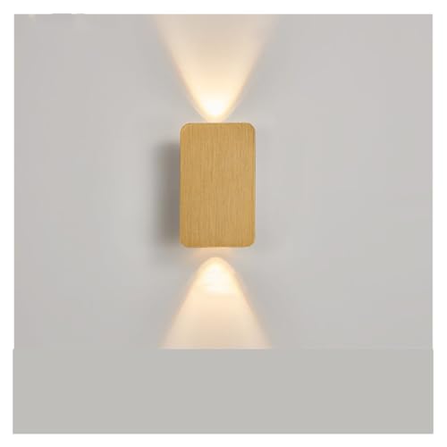 Aplique LED de pared dorado en aluminio para iluminar salones y dormitorios modernos