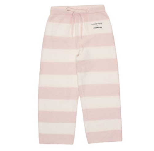 [STARBUCKS] スタバ スターバックス コラボ ジェラ ピケ パウダーベア刺繍ボーダーロングパンツ ソフトピンク ジェラピケ ロングパンツのサムネイル