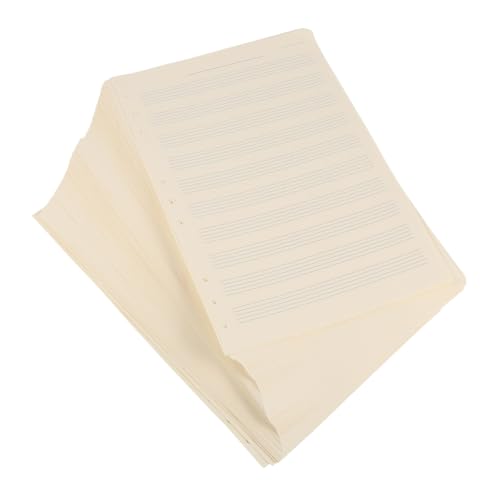 UTHCLO 100 hojas Papel para Partituras Recarga de Sueltas para Músicos y Estudiantes Papel de Música Blanco para Cuadernos de Pentagramas