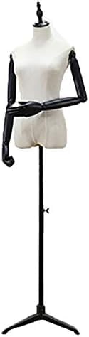 CKKNILV Mannequin Stand, Mannequin Female Clothing Torso, Bust Dummy Model with Arm, Half-Length Shop Window Manikins