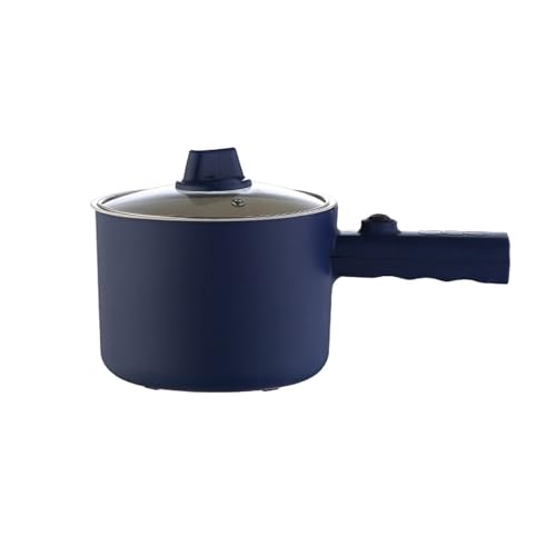 Electric Hot Pot, 1.8L Portable Non-Stick Electric Skillet for Steak, Multifunction Electric Frying Pan for Ramen (White Without steamer)(Blue,Without steamer)