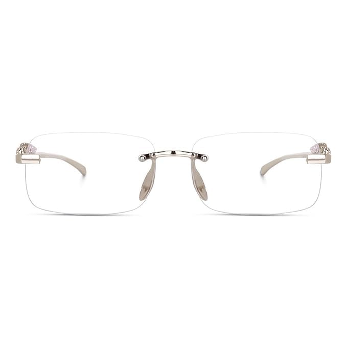 Image of MC RIMLESS GOLD BLACK SUNGLASSES,Rimpess Unisex Sunglasses Retro Luxury Metal Framless Rectangle Leaopard Arms