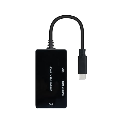Adaptateur USB-C pour connecter plusieurs écrans HDMI DVI VGA noir