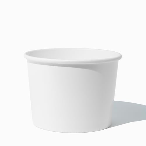 UNIQ 64 oz Ice Cream To-Go Containers – Half Gallon Disposable Food Containers for Ice Cream, Frozen Yogurt & Gelato – Large Paper Containers for Takeout, Food Storage & Delivery – 252 Pack