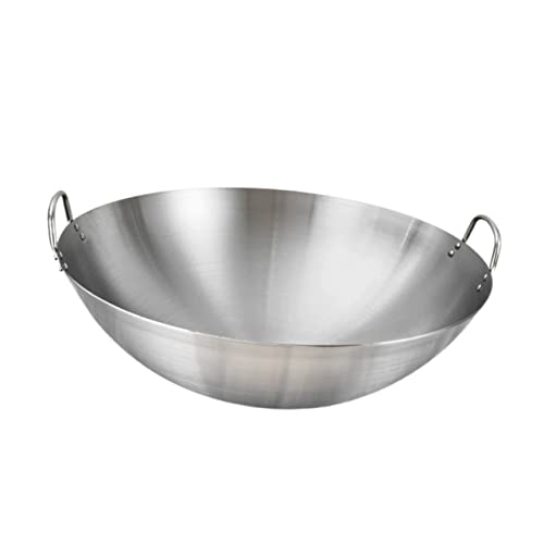 Wok de acero inoxidable con doble asa para cocina miniatura 1