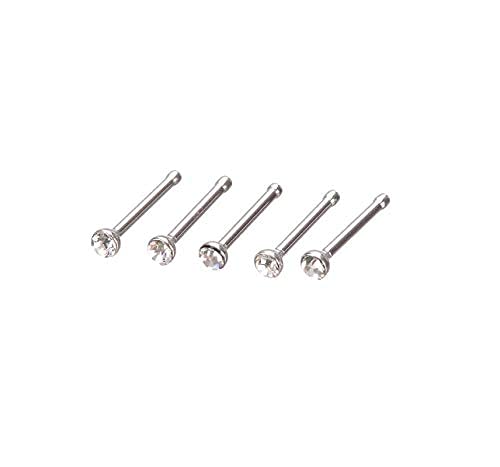 Ublic Metal Smallest Nose Ring Pins Body Piercing Jewellery Tiny Nose Stud for Girls & Women - 40pcs (White) - Image 3 thumbnail
