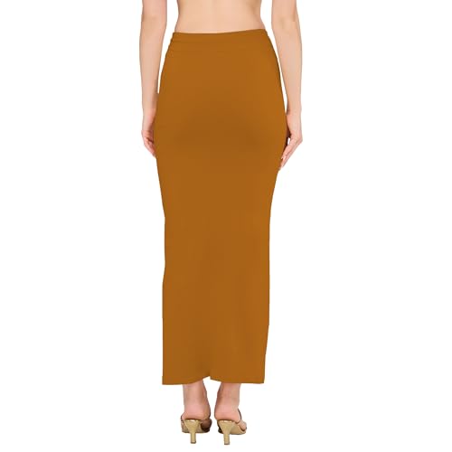 Image of DESI GIRL Cotton Lycra Stretchable Saree Shapewear Petticoat with Drawstring for Women | Fishcut Saree Petticoat with Side Slit for Easy Movement | Saree Shaper | Long inskirt
