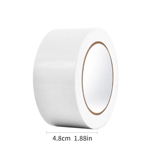 強力布用粘着テープ 48mm x 10m カーペット・フローリング用 防水補修用 シルバー ブラック ホワイト レッド ブルー(White48mmx10m)