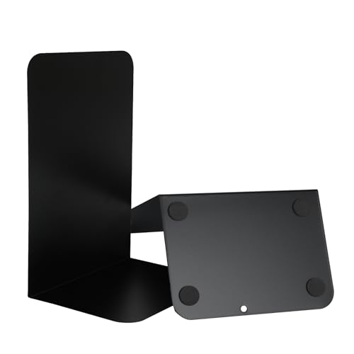 Metal Book Ends Bookend for Shelves Book Holder (Black)