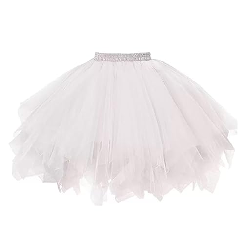 DTOHMOM Jupe tutu classique pour femme -Jupe de ballet en tulle - Jupon courteStyle années 50 - Élastique - Robe de danse - Robe de bal - Courte - Pour fête rétro (NSDQ-BAI)