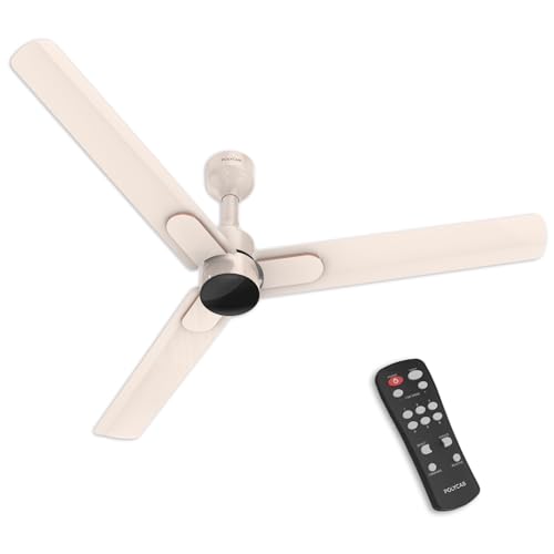 Polycab Wizzy Neo DLX 1200mm 5-Star BLDC, Remote Ceiling Fan for Living Room | 55% Energy Saving, High Air Delivery, 7 Speed Setting | 3-yr Warranty【B