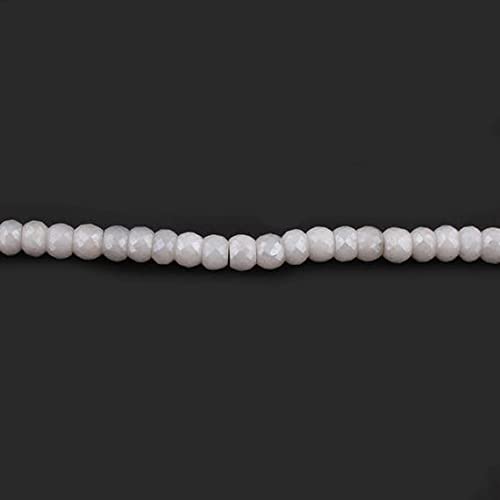 Perles silverite blanches rondelles minéraux taillés apprêt bijou SB2563
