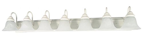 Image of Nuvo Lighting 60 /294 Seven Light Vanity, 7, Textured White /Alabaster Glass, Textured White /Alabaster Glass