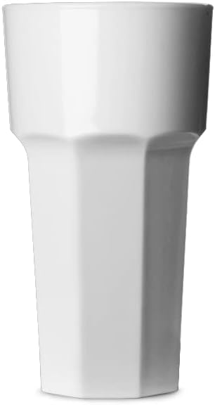 Elite Remedy Polycarbonate Hiball Tumblers White 12oz / 340ml - Set of 4 | Plastic Reusable Tumbler, Virtually Unbreakable Polycarbonate Plastic - Ideal for Parties, Outdoors & Event Catering