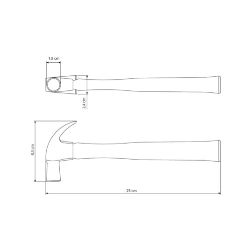 Martelo de Unha 18Mm Basic com Cabo em Madeira Envernizada - 40370/018 - Tramontina