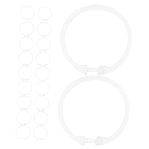 Unomor 20pcs Shower Curtain Loops Shower Curtain Track Hooks Shower Curtain Rings Hooks Acrylic Transparent Ring