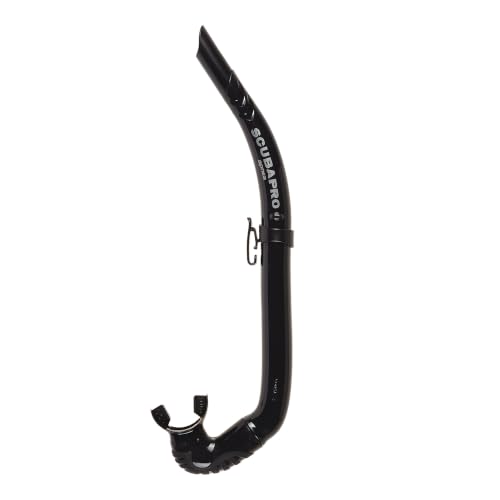 SCUBAPRO Apnea Snorkel for Freediving, Foldable J-Tube Design with Removable Upper Barrel, Black