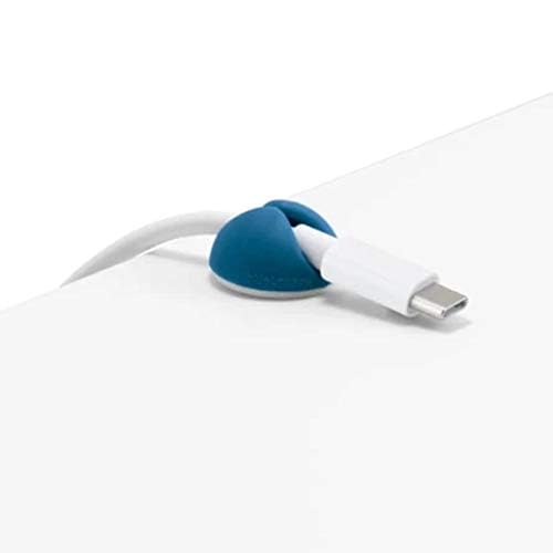 CableDrop Mini Bluelounge para organizar el escritorio de teletrabajo, 9 clips azules 6