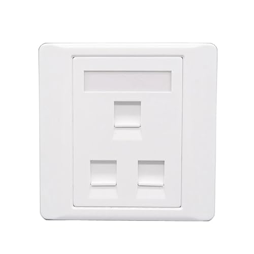 Prise LAN CAT.8 3 ports RJ45 avec plaque frontale Ethernet 40 Gbit/s 86x86mm